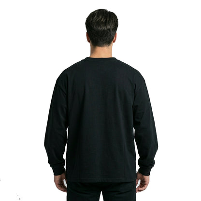 Heavyweight Black Oversized Long Sleeve Tee — Black