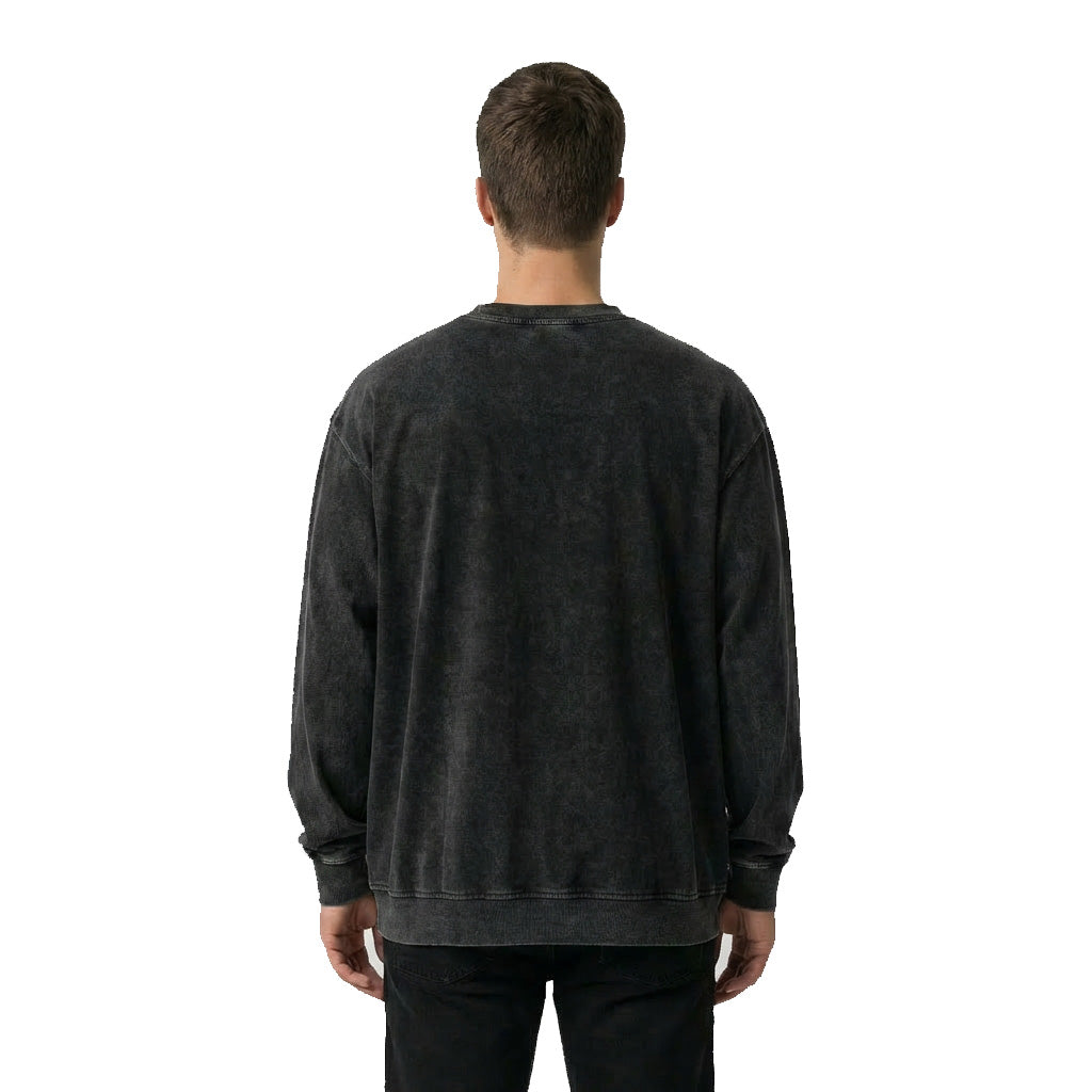 Acid Washed Oversized Sweatshirt — Black